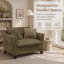 Petit canapé simple, fauteuil avec coussins, rembourré en velours côtelé doux, chaise décorative confortable, style scandinave moderne, brun-94636576