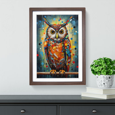 Owl Modern - Single Picture Frame Print on Wood