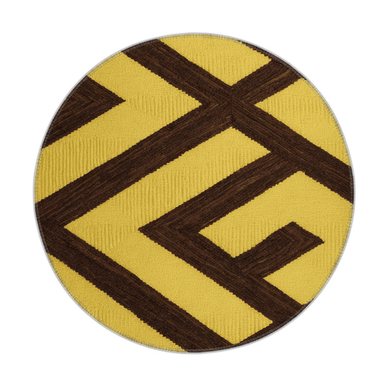 Checkered Brown Indoor and Outdoor Area Rug, Rectangle 5' x 7'