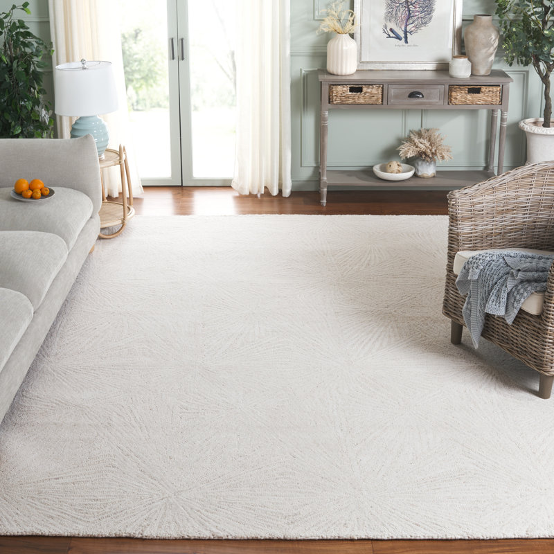 Ebony 930 Hand Tufted Wool/Cotton Abstract Rug in Gray, Rectangle 6' x 9'