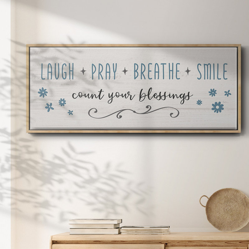 Count Your Blessings- Framed Canvas, 20" H x 50" W