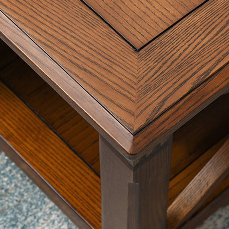 Table basse en bois de frêne massif avec tiroirs en queue d'aronde, H 18,11 po x L 49,6 po x l 27,55 po