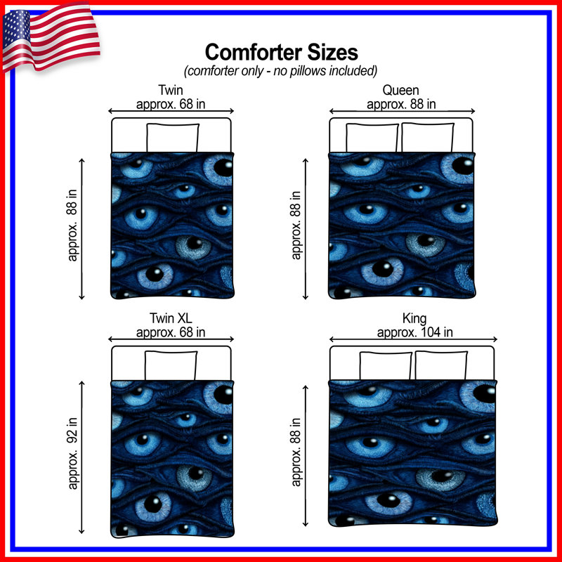 Eyes Bedding Abstract Comforter Modern, King