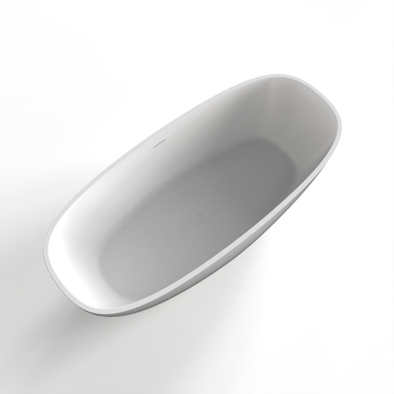 freestanding solid surface soaking bathtub