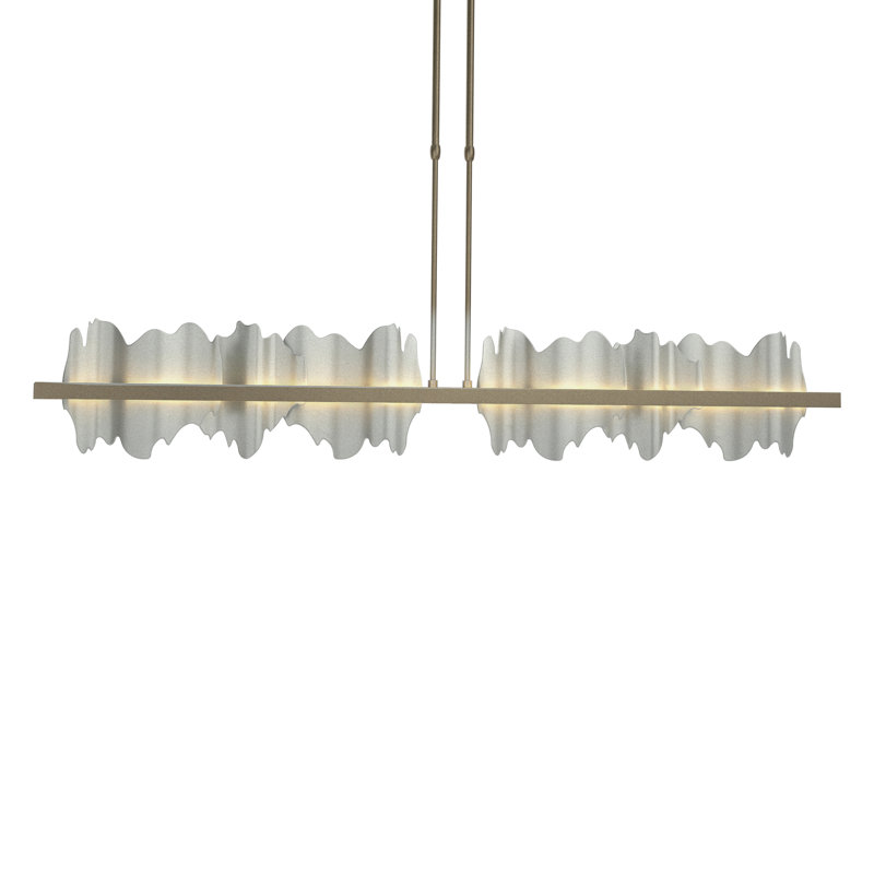 Luminaire suspendu linéaire unique à 1 lumière Hildene, Platine rétro, Or doux