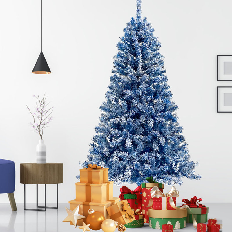 Ensemble de 2 pièces de Noël artificielles 5 lumières avec guirlande de 6 pieds, avec 300 lumières DEL, rose, Bleu