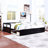 Wooden Daybed With Trundle Bed And Two Storage Drawers-1452311293
