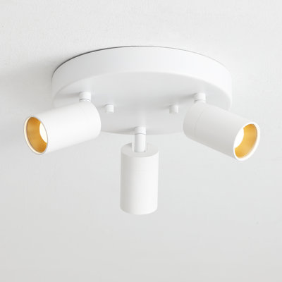 Shura  3-Light Round Ceiling Light With Rotatable Heads, Integrated LED Bulbs, Flush Mount Canopy, 3000K