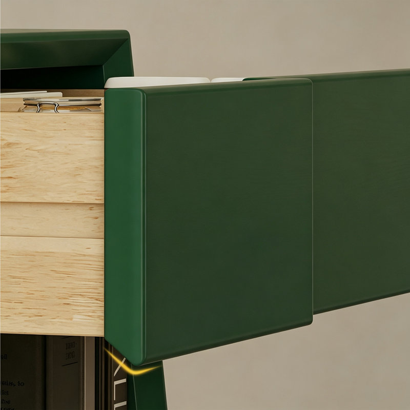 Bibliothèque à livres inclinée en bois d'hévéa, Vert