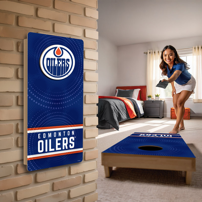 Mini cornhole mural Oilers