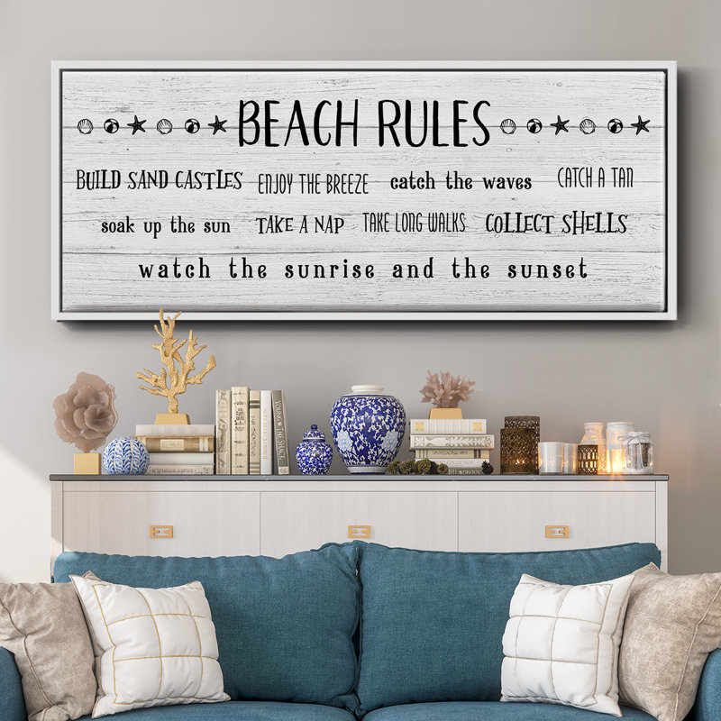 Rules of the Beach - Toile encadrée, H 20 po x l 50 po