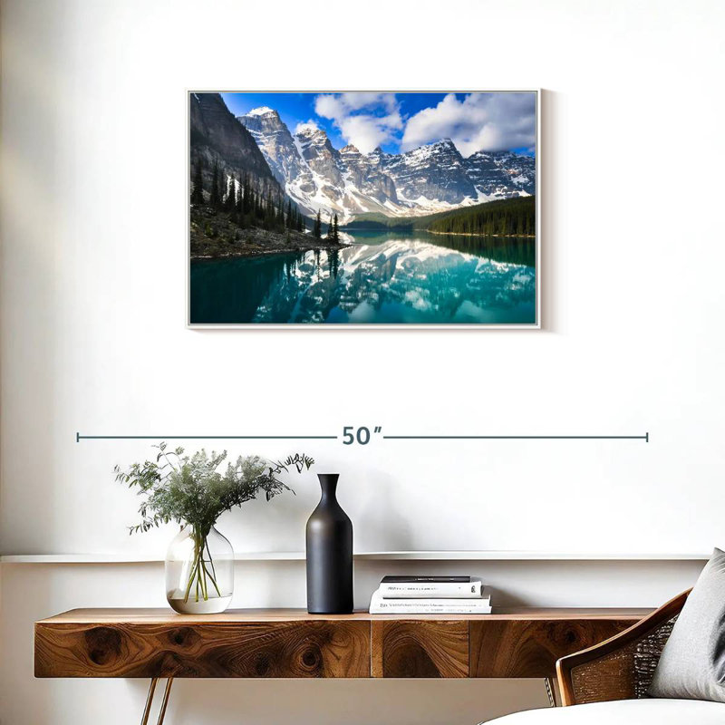 Reflet de la montagne, Cadre flottant blanc, 31 po x 21 po