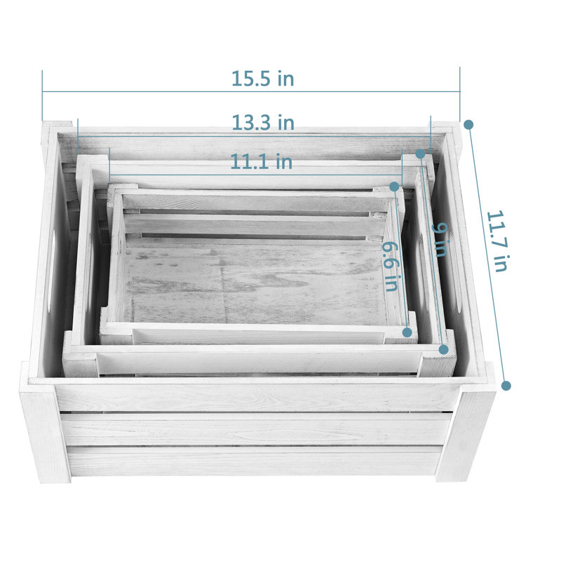 Ensemble de 3 paniers de rangement, Gris clair