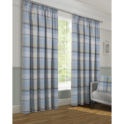 Aved Pencil Pleat Room Darkening Curtains Pair
