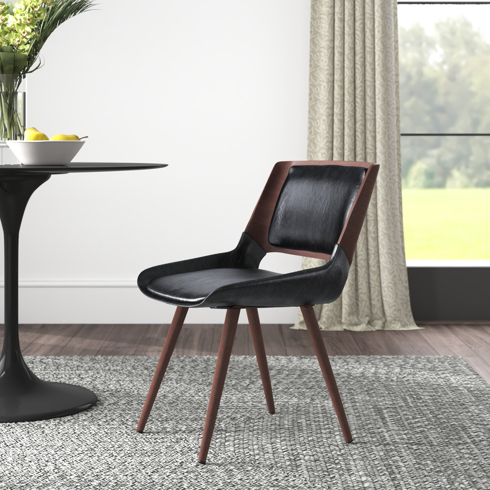 Wade Logan® Ayrton Faux Leather Mid-Century Dining Chair & Reviews ...