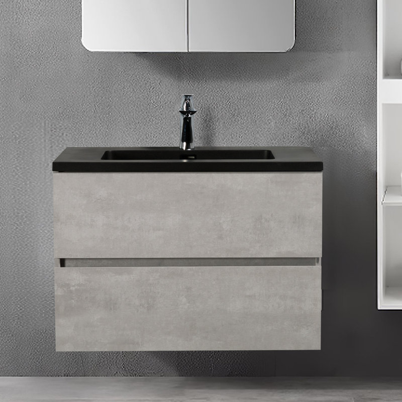 23.62'' Single Bathroom Vanity with Resin Top
