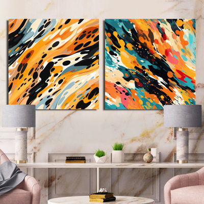 Cristain - Ensemble de 2 collages carrés abstraits