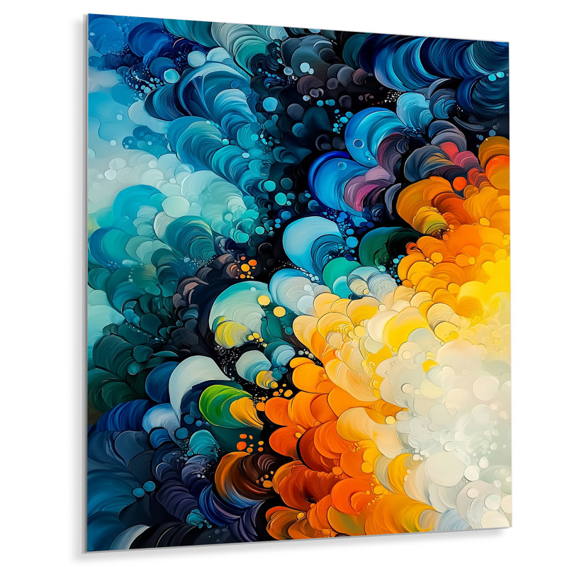 «Colorful Lyrical Abstraction Dream Fragments II» - Impression lyrique sur métal, H 32 po x l 24 po