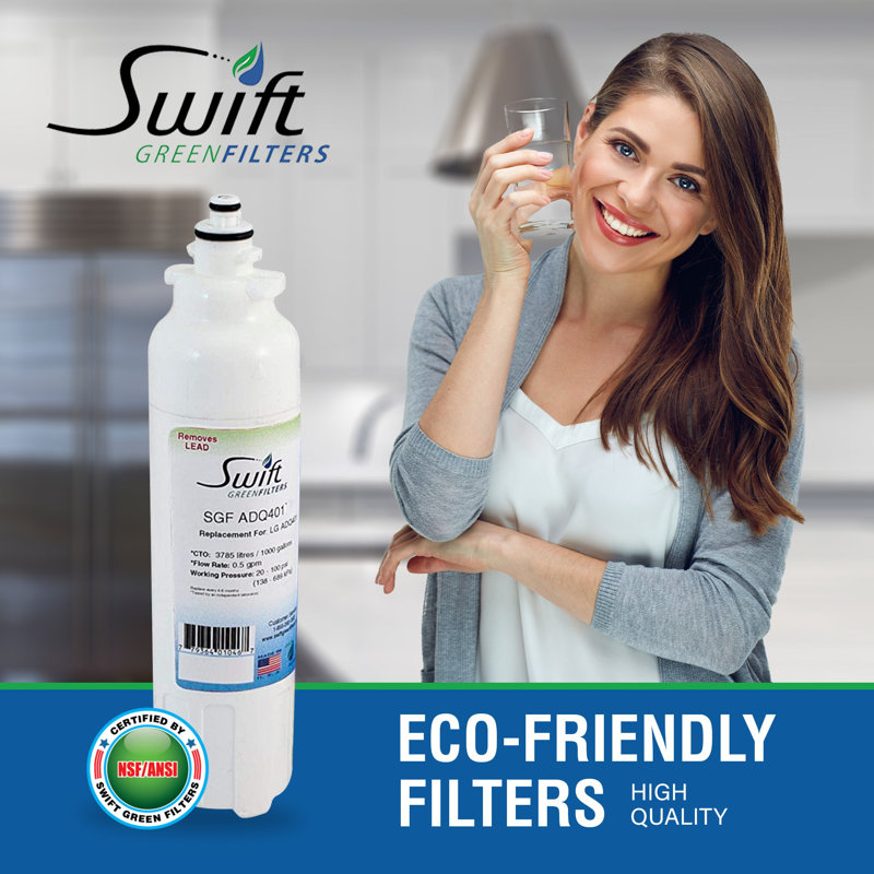 Swift Green Filters SGF-ADQ401 Compatible Refrigerator Water Filter for LG LT800P, ADQ73613401, 6 Pack