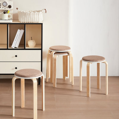 Set Of 4 Stackable Stools, Round Backless Chairs For Dining Room, Kitchen, Classroom by Ebern Designs
