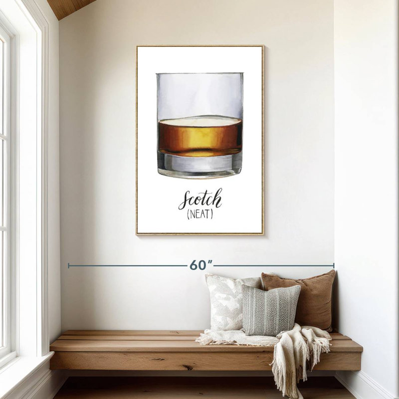 Classic Happy Hour I, Floating Frame Natural Wood, 29" x 43"