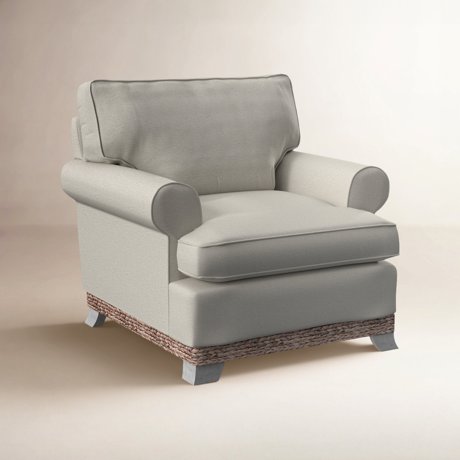 Fairwind Upholstered Armchair, White Performance Fabric; 0851-94