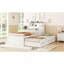 Lit plateforme simple en bois avec lit gigogne, tête de lit et tiroirs