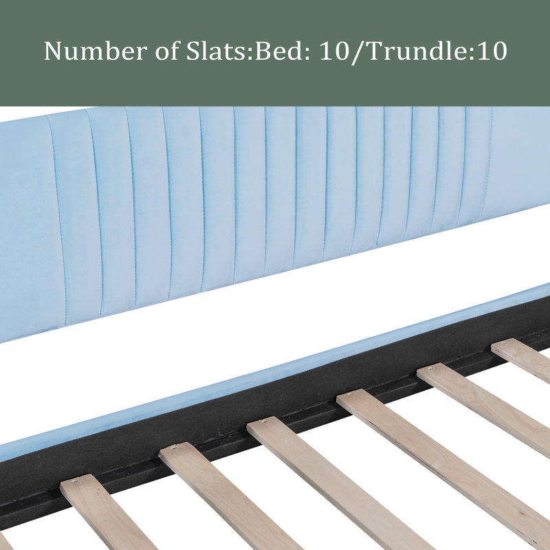 Charie Upholstered Daybed, Light Blue