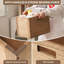 Cube de rangement empilable en bois avec poignées, bac à compartiments ouverts, boîte en bois brun à façade ouverte