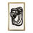 Modern Abstract Geo Face One Line Drawing Gold Frame, Black and White Wall Art