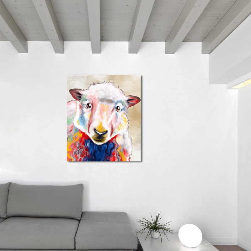 " Color Splash Sheep " Painting Print, 30" H x 24" W x 1.5" D