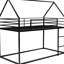 Lit superposé simple au-dessus d'une maison en noir - pratique et peu encombrante-690531812