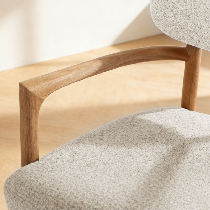 Chaise d'appoint 24,5 po Mid Century Boucle, Tanné