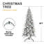 Arbre de Noël 8 pi en PE / PVC floqué avec 44 pommes de pin naturelles - 1634 pointes, conception peu encombrante, branches articulées, base en métal stable, aspect enneigé réaliste-1822318645