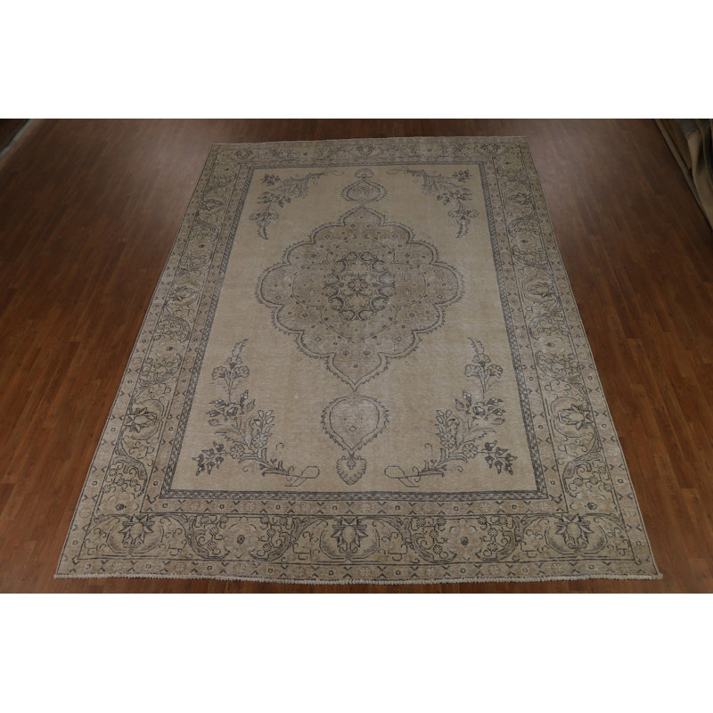 Tapis traditionnel en laine à motif géométrique 10 x 13