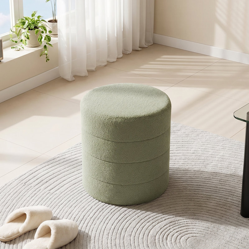 Solid Wood Accent Stool, Green