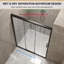 Porte de douche coulissante noire mate de 122 cm (L) x 193 cm (H), verre trempé transparent de 8 mm, cabine de douche à 3 panneaux avec pellicule de sécurité, cadre en acier inoxydable, 2 panneaux coulissants + 1 panneau fixe, convient aux ouvertures de 122 à 123 cm, ouverture de passage de 69 cm