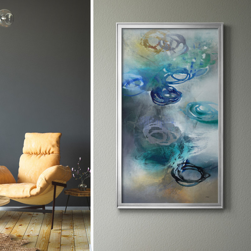 Jazzy Petals - reproduction d'art, Toile encadrée argentée, H 22,5 po x l 42,5 po x P 1,5 po, Pas de tapis