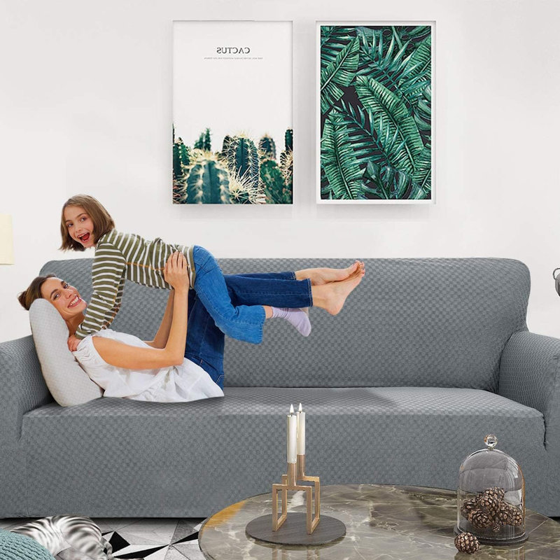 Polyester Box Cushion Sofa Slipcover