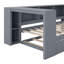 Lit plateforme simple avec rangement en bois et lit gigogne, station de charge et tête de lit tapissier-2129624553-2129624552