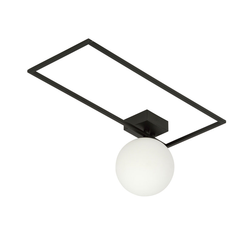 Appiah Glass Flush Mount, Opal, 20cm H x 57cm H x 25cm D