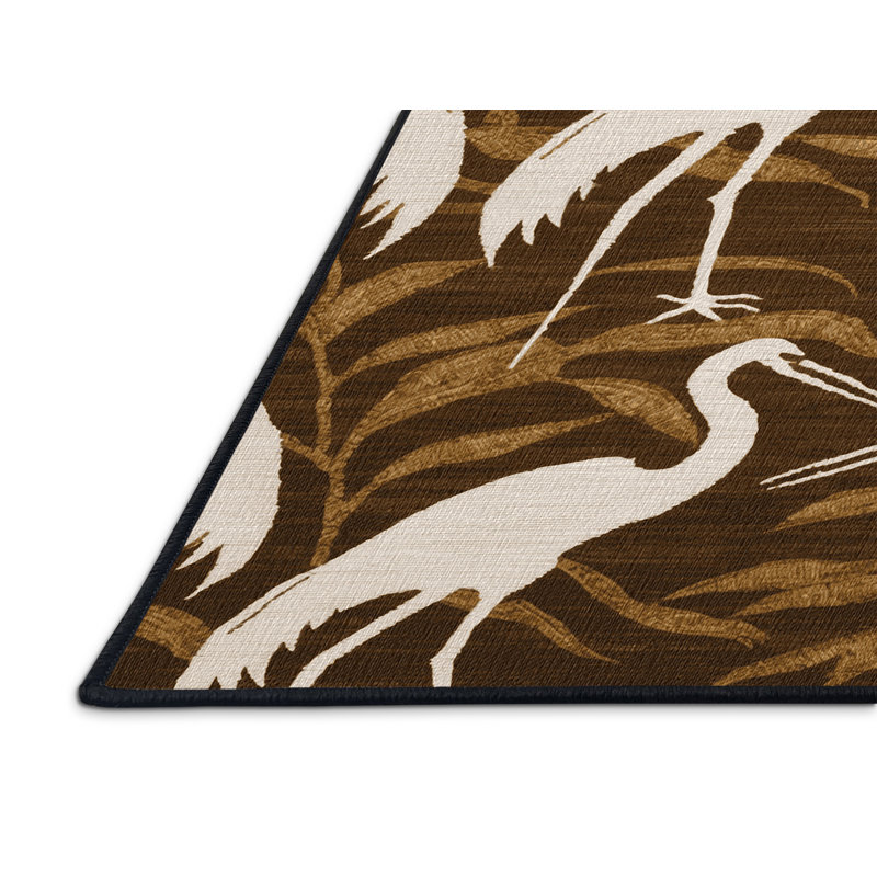  Tapis hawaïen lavable Egrets, Rectangle 4pi x 6 pi