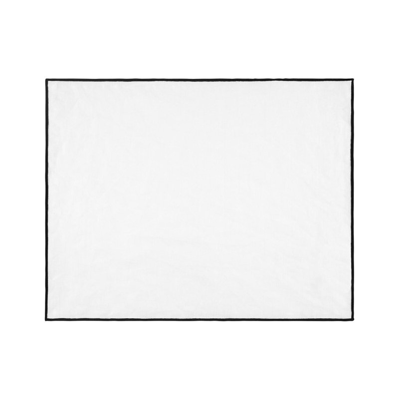 Carlina Linen Solid Colour Rectangle Placemat, White/Grey