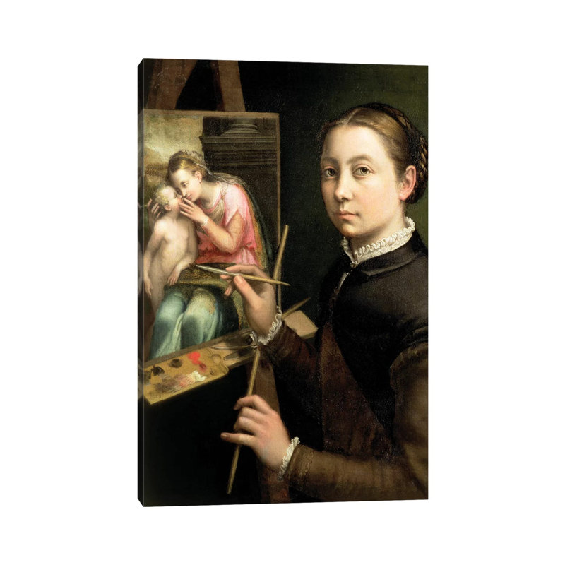 Self Portrait At The Easel, 1556 by Sofonisba Anguissola - Wrapped Canvas Painting