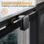 190*100*0.8cm, Safety Aluminum Framed Single-Sided Self-Cleaning Glass Shower Door with Side Panels, Black.