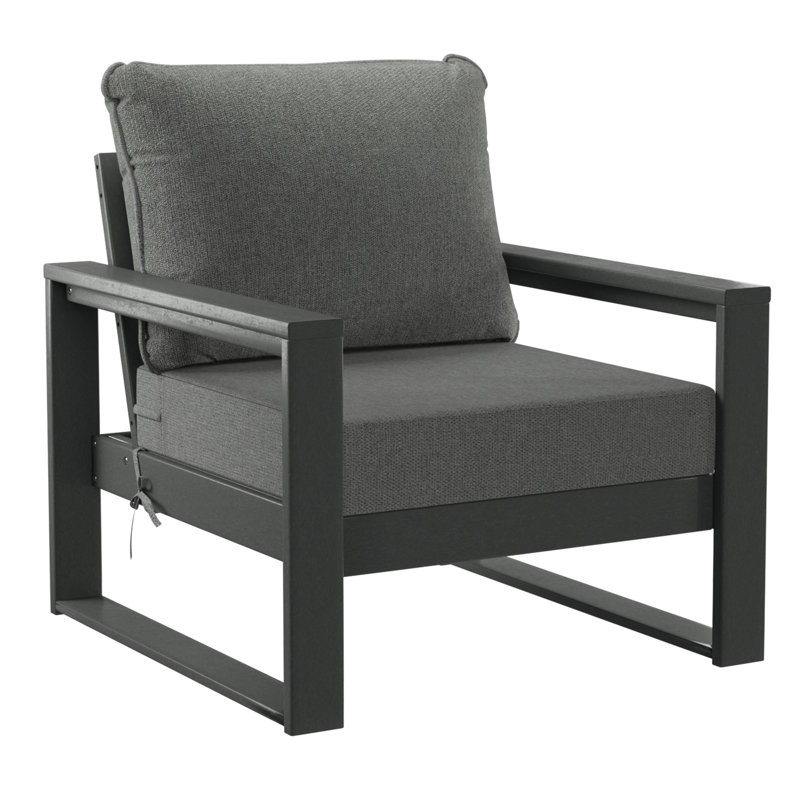 Patio Deep Seating Club Chair With Frame, Gray, Gray