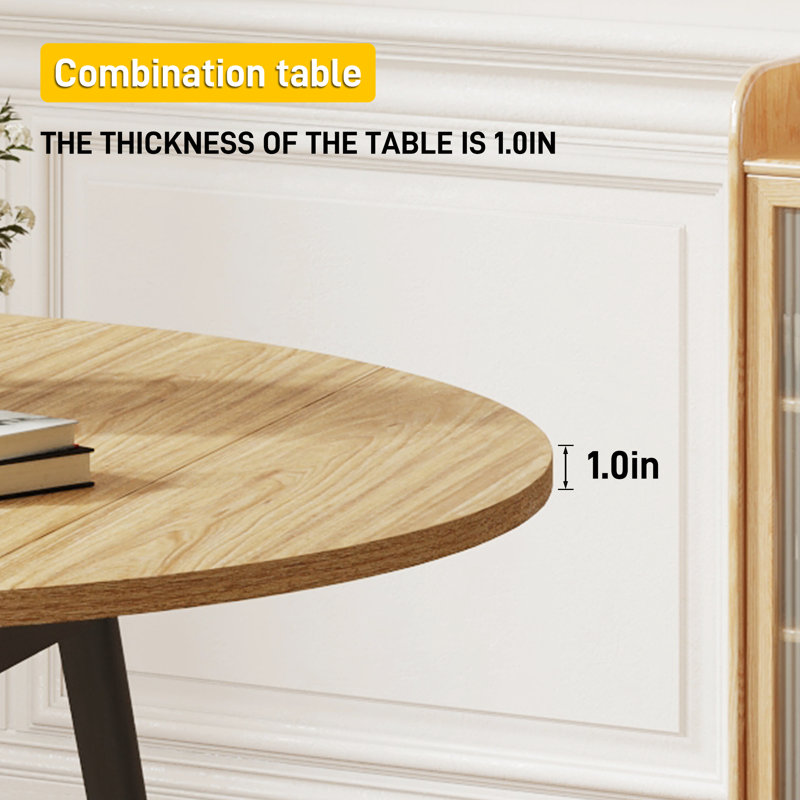 Extendable Round Dining Table For 4-8 People, Oval Dining Table
