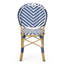 Mobilier d'extérieur français, aluminium, bleu marine et blanc, style patio en aluminium, avec finition,