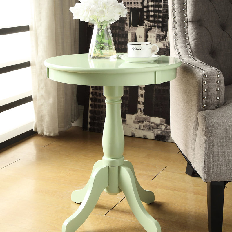 Table d'appoint ronde avec piédestal en bois - idéale pour la maison