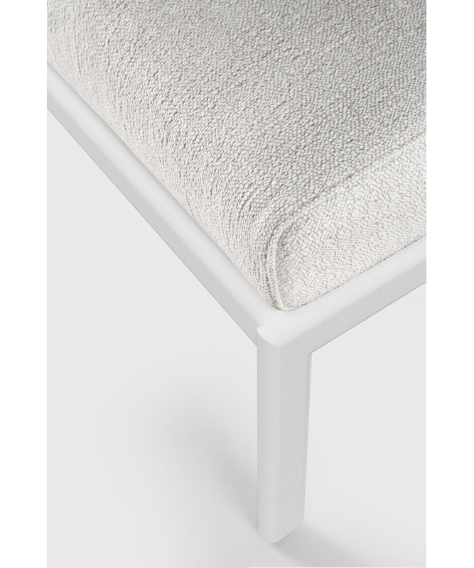 Jack Rectangle Outdoor Teak Ottoman Patio Ottoman, Off White, White